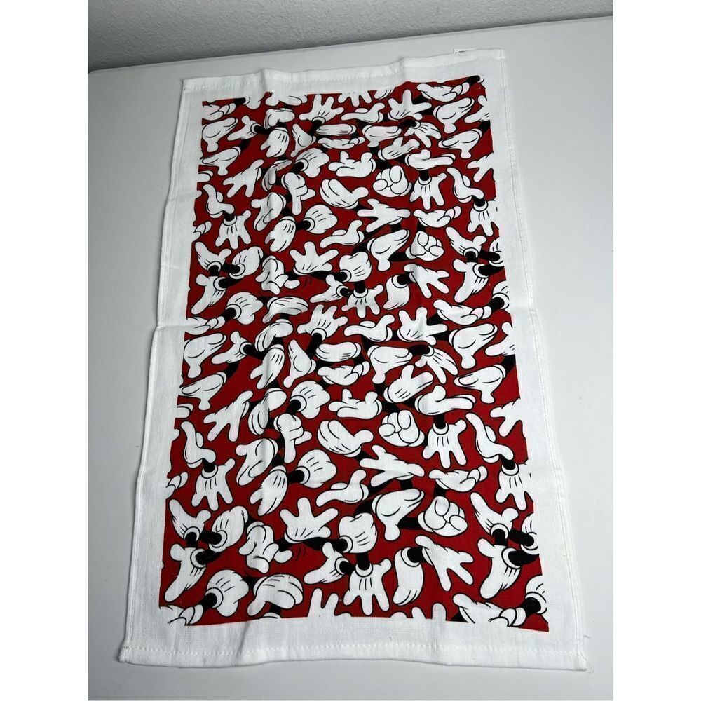 Mickey Mouse Kitchen Hand Towel Red White Disney Baking 100% Cotton 25” New